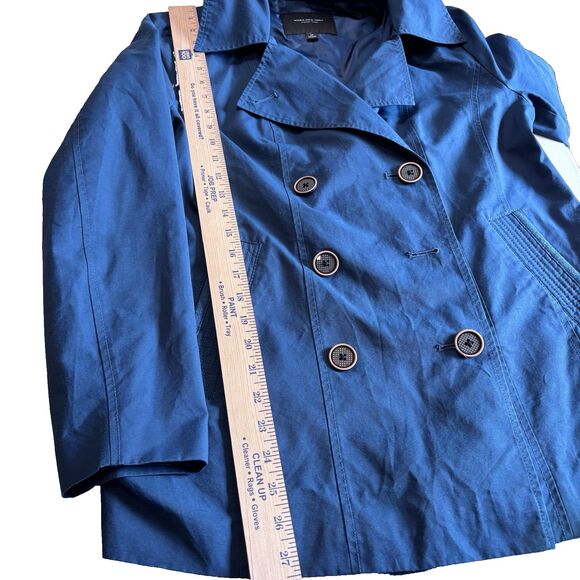 Marc New York Andrew Marc Women's Blue Double-Breasted Peacoat Hooded  Jacket M - Picture 11 of 16